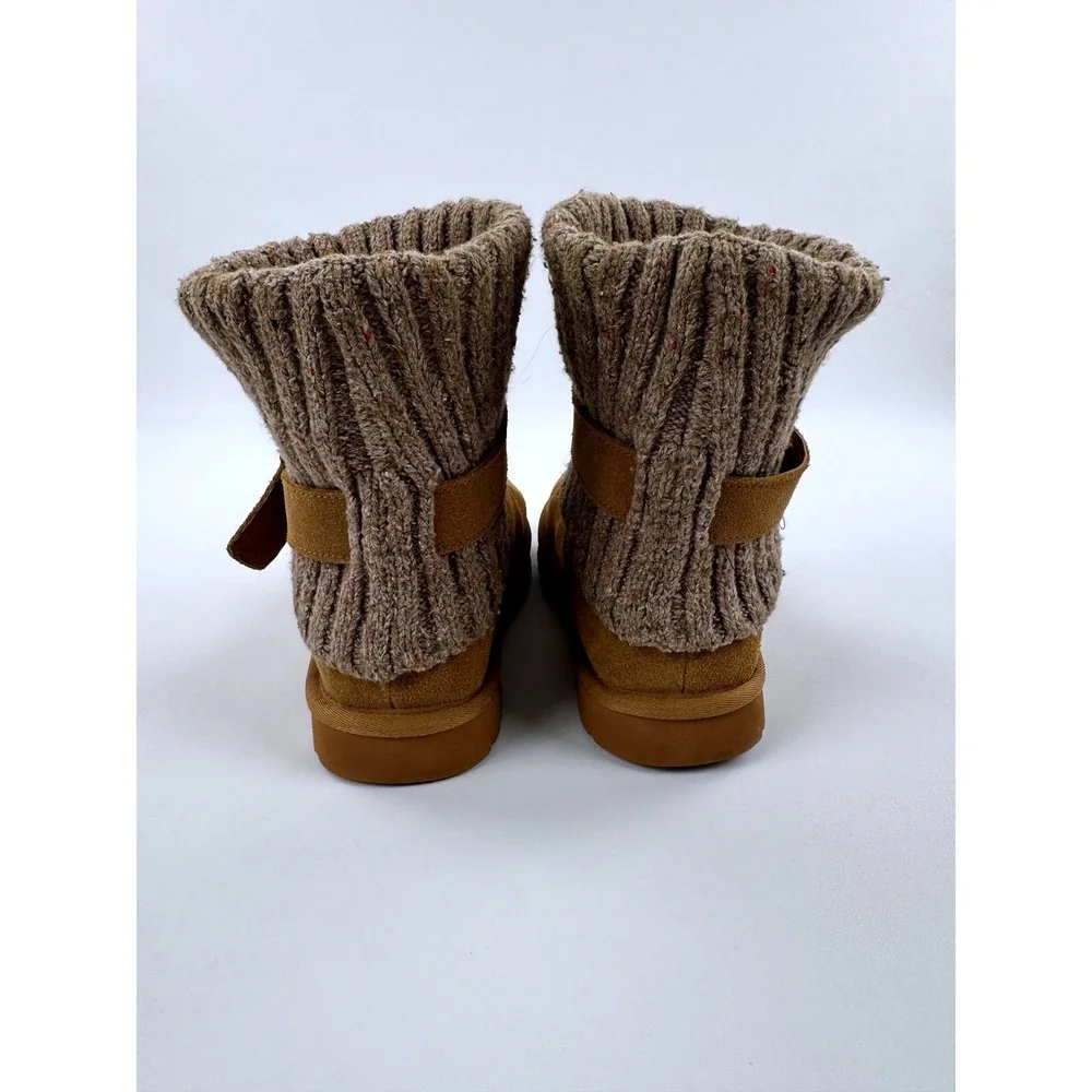 UGG Cambridge Sweater Boots Chestnut Brown Suede Knit Cuff Size 10